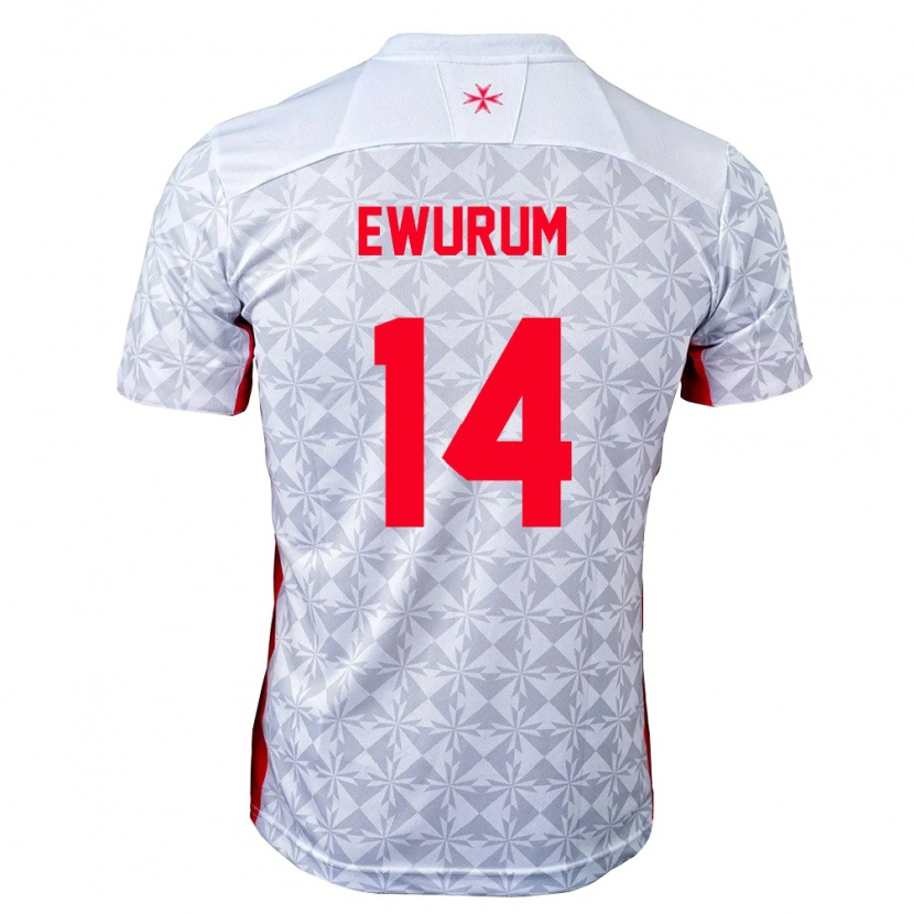 DanxenレディースマルタKeyon Ewurum#14灰 白 赤アウェイシャツ26-28ジャージーユニフォーム