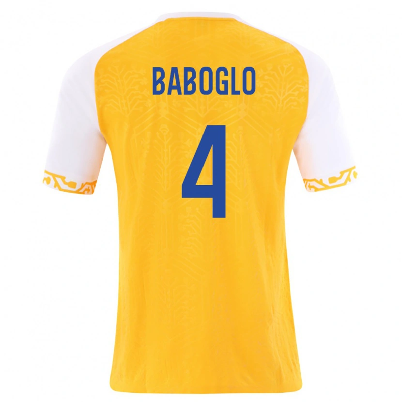DanxenレディースモルドバVladyslav Baboglo#4黄 白アウェイシャツ26-28ジャージーユニフォーム