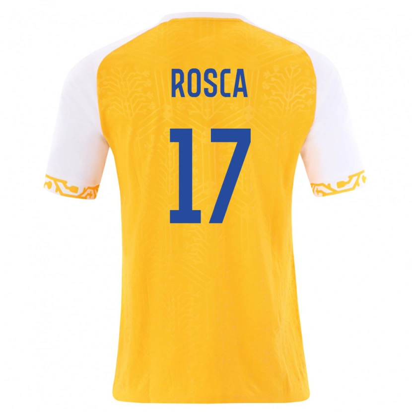 DanxenレディースモルドバBogdan Rosca#17黄 白アウェイシャツ26-28ジャージーユニフォーム
