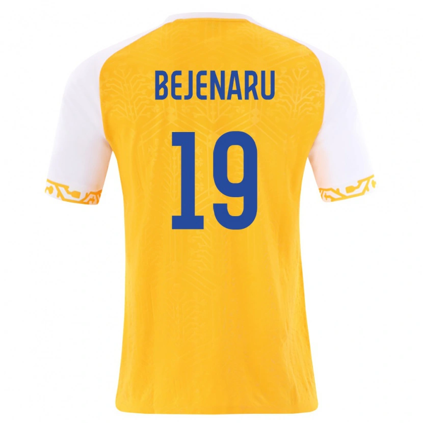 DanxenレディースモルドバVadim Bejenaru#19黄 白アウェイシャツ26-28ジャージーユニフォーム