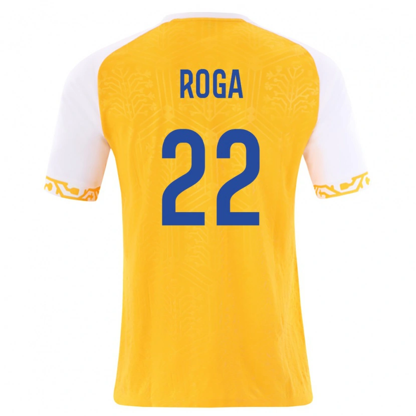 DanxenレディースモルドバSandu Roga#22黄 白アウェイシャツ26-28ジャージーユニフォーム