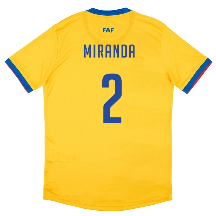 DanxenレディースアンドラPau Miranda#2黄 青 赤アウェイシャツ26-28ジャージーユニフォーム