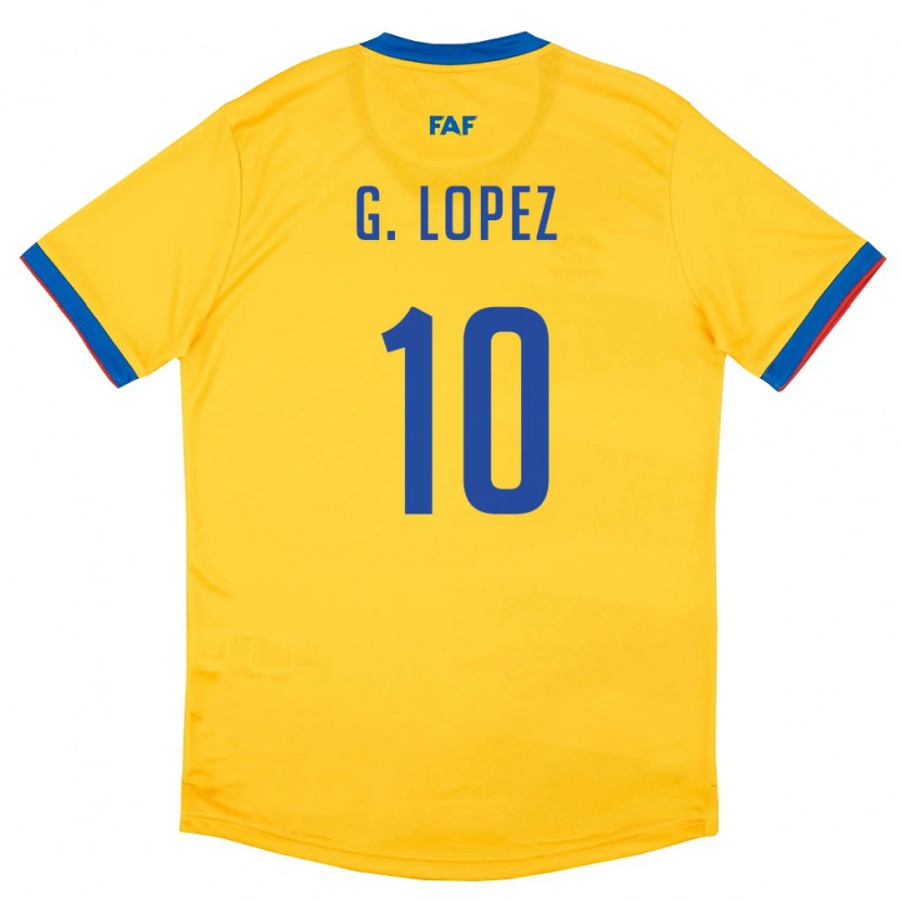 DanxenレディースアンドラGuillaume Lopez#10黄 青 赤アウェイシャツ26-28ジャージーユニフォーム