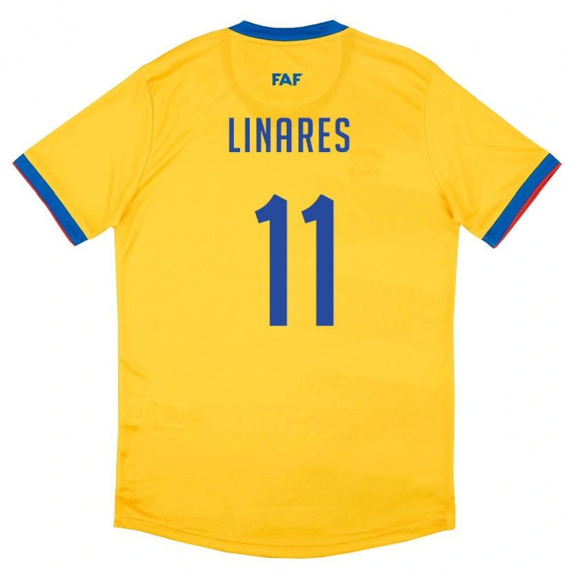 DanxenレディースアンドラNil Linares#11黄 青 赤アウェイシャツ26-28ジャージーユニフォーム