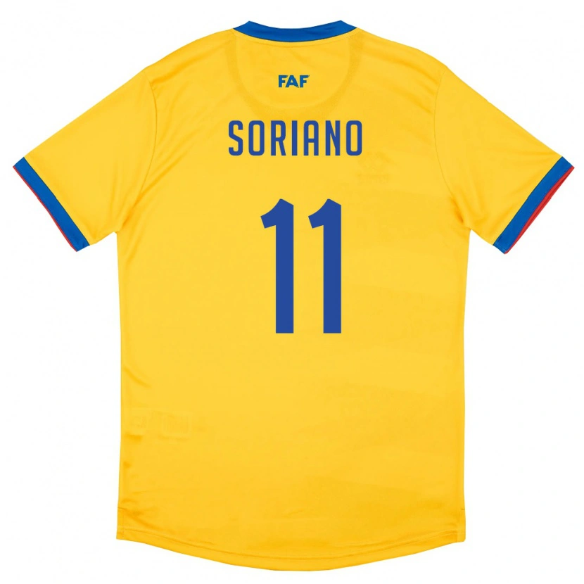 DanxenレディースアンドラOwen Soriano#11黄 青 赤アウェイシャツ26-28ジャージーユニフォーム