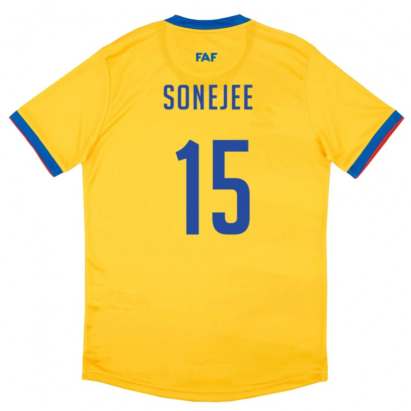 DanxenレディースアンドラAyan Sonejee#15黄 青 赤アウェイシャツ26-28ジャージーユニフォーム
