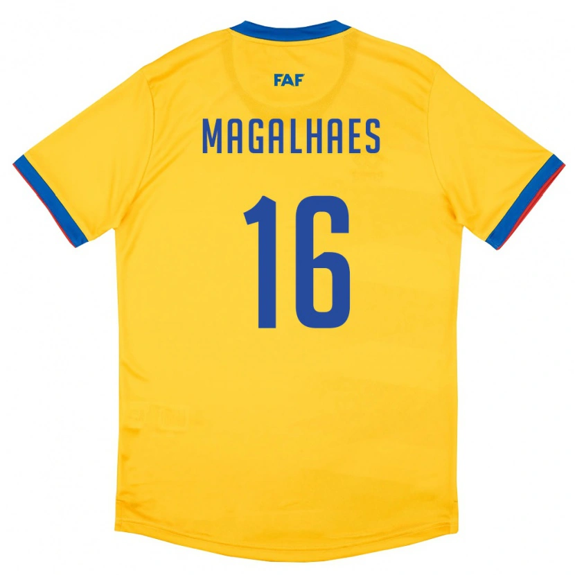 DanxenレディースアンドラLucas Magalhaes#16黄 青 赤アウェイシャツ26-28ジャージーユニフォーム