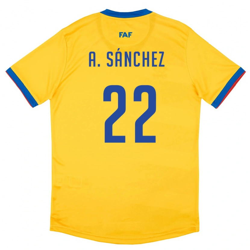 DanxenレディースアンドラAaron Sánchez#22黄 青 赤アウェイシャツ26-28ジャージーユニフォーム
