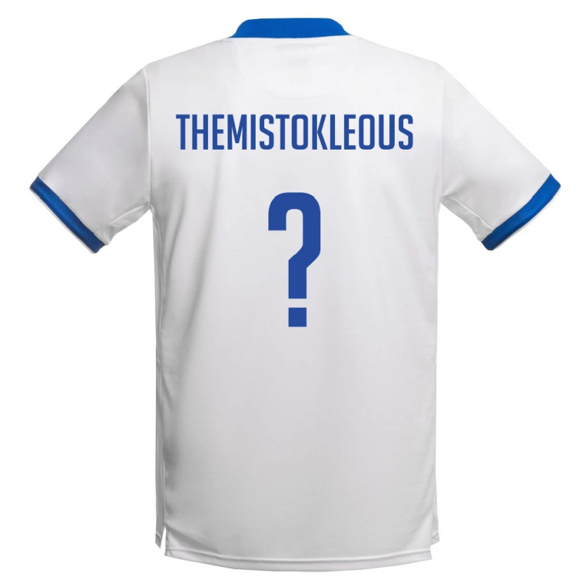 DanxenレディースキプロスThemistoklis Themistokleous#0白 ロイヤルブルーアウェイシャツ26-28ジャージーユニフォーム