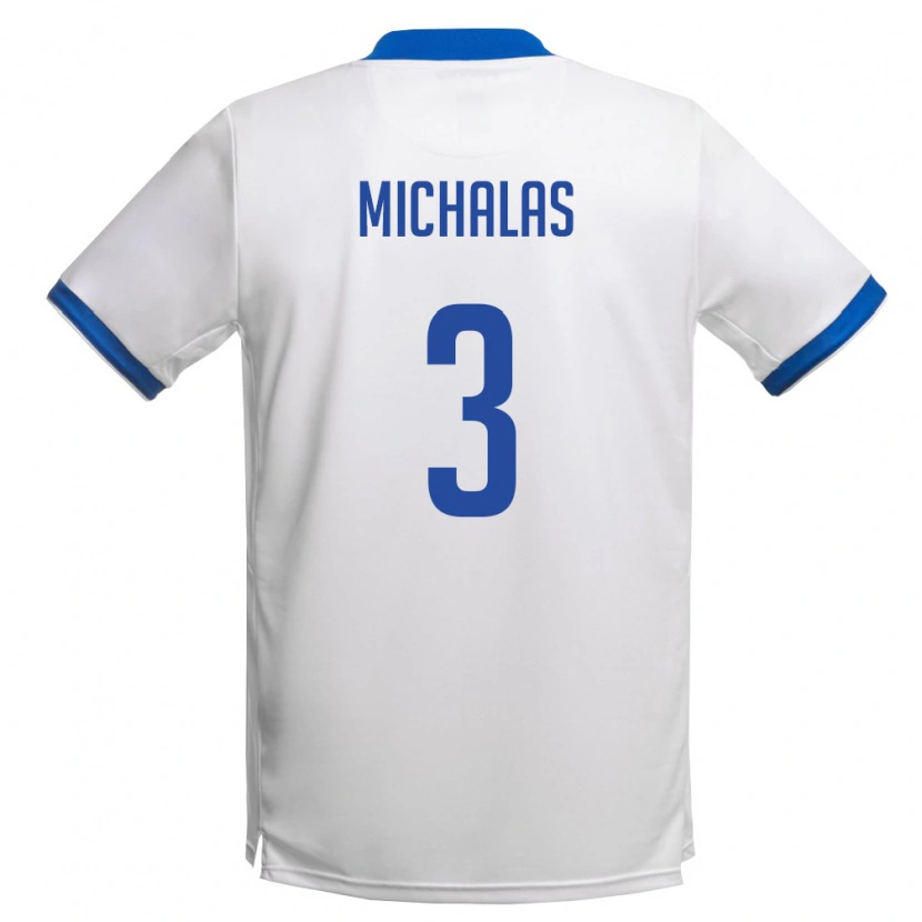 DanxenレディースキプロスCharalampos Michalas#3白 ロイヤルブルーアウェイシャツ26-28ジャージーユニフォーム