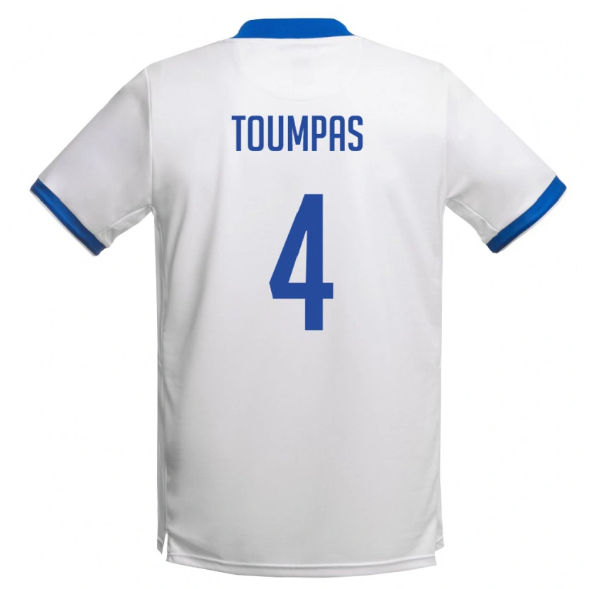 DanxenレディースキプロスMarios Toumpas#4白 ロイヤルブルーアウェイシャツ26-28ジャージーユニフォーム