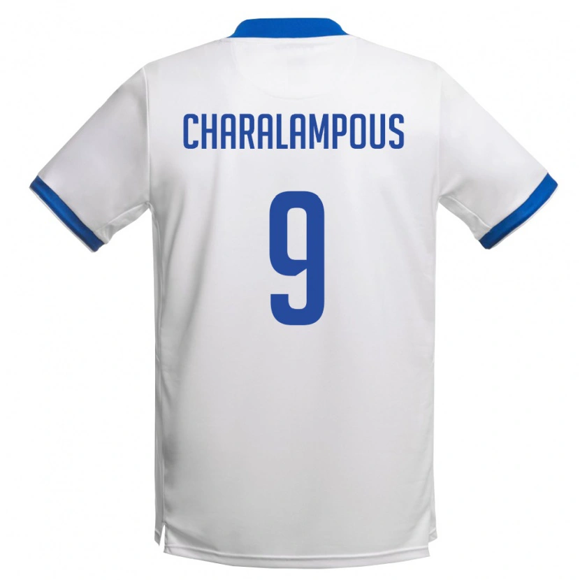 DanxenレディースキプロスEvagoras Charalampous#9白 ロイヤルブルーアウェイシャツ26-28ジャージーユニフォーム