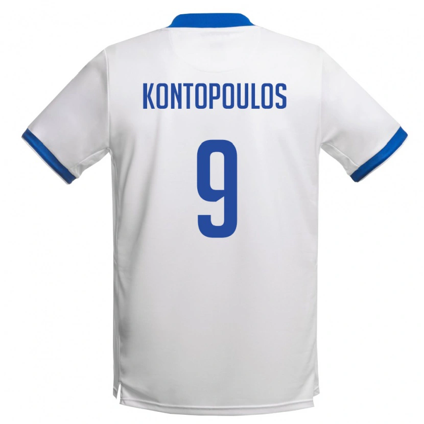 DanxenレディースキプロスSavvas Kontopoulos#9白 ロイヤルブルーアウェイシャツ26-28ジャージーユニフォーム