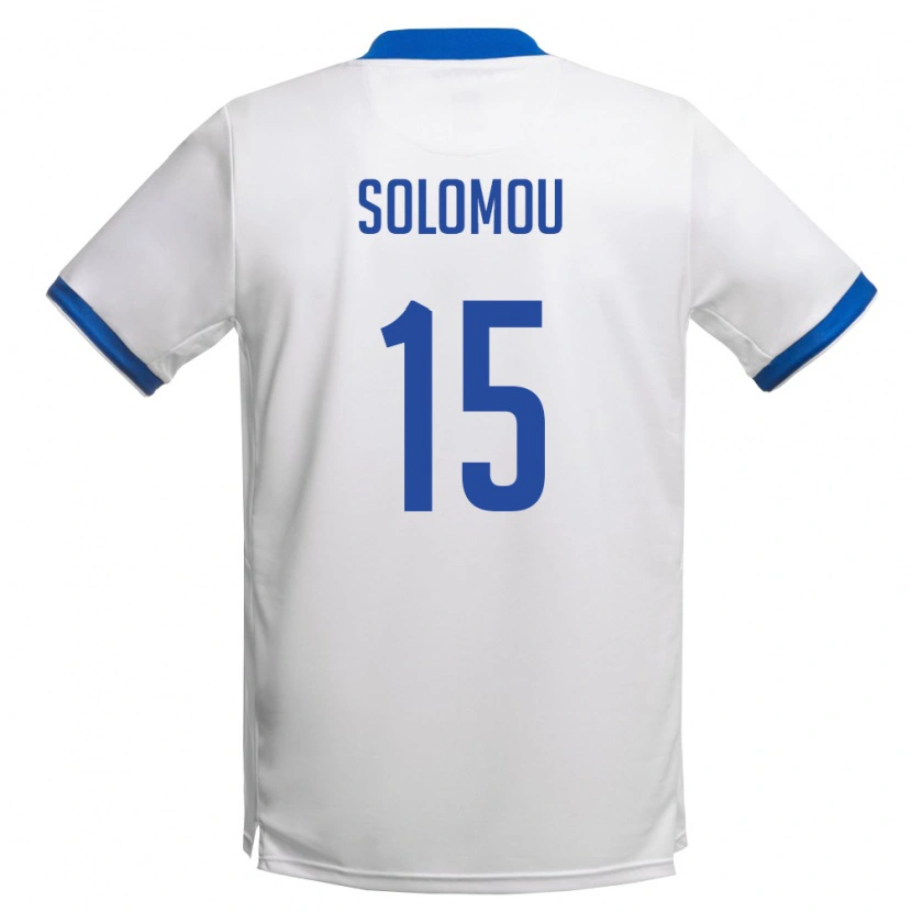 DanxenレディースキプロスSymeon Solomou#15白 ロイヤルブルーアウェイシャツ26-28ジャージーユニフォーム