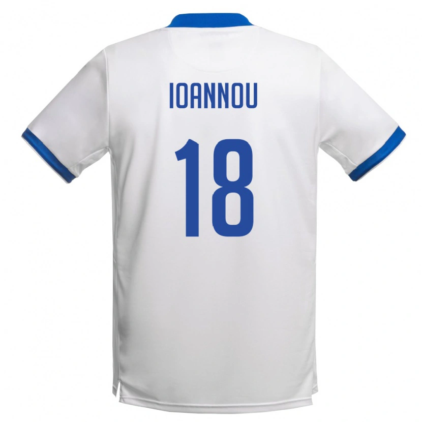 DanxenレディースキプロスPetros Ioannou#18白 ロイヤルブルーアウェイシャツ26-28ジャージーユニフォーム
