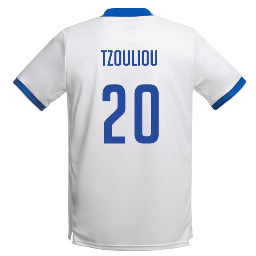 DanxenレディースキプロスDimitrianos Tzouliou#20白 ロイヤルブルーアウェイシャツ26-28ジャージーユニフォーム