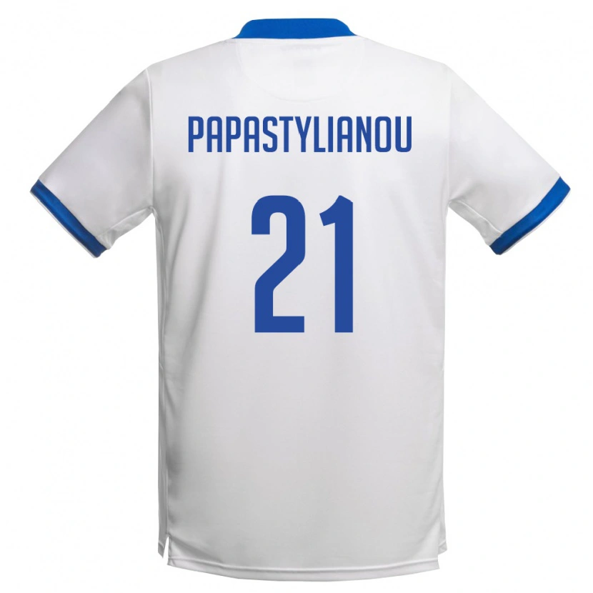 DanxenレディースキプロスLysandros Papastylianou#21白 ロイヤルブルーアウェイシャツ26-28ジャージーユニフォーム