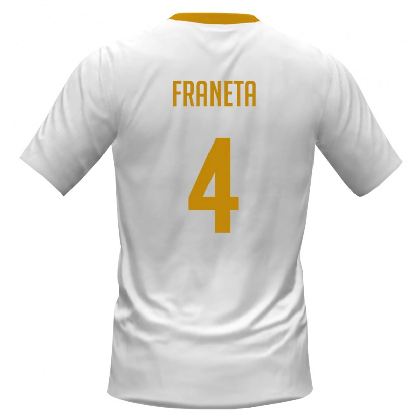 DanxenレディースモンテネグロMarko Franeta#4白 赤 黄アウェイシャツ26-28ジャージーユニフォーム