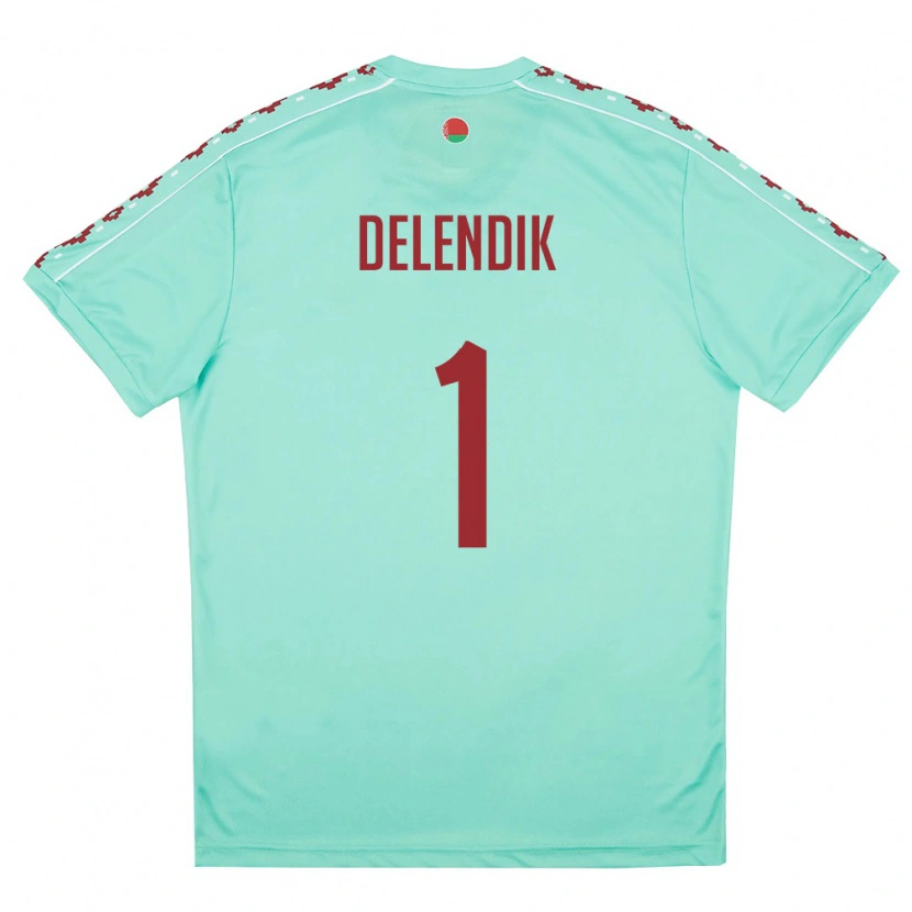 DanxenレディースベラルーシMatvey Delendik#1ライトグリーン バーガンディアウェイシャツ26-28ジャージーユニフォーム