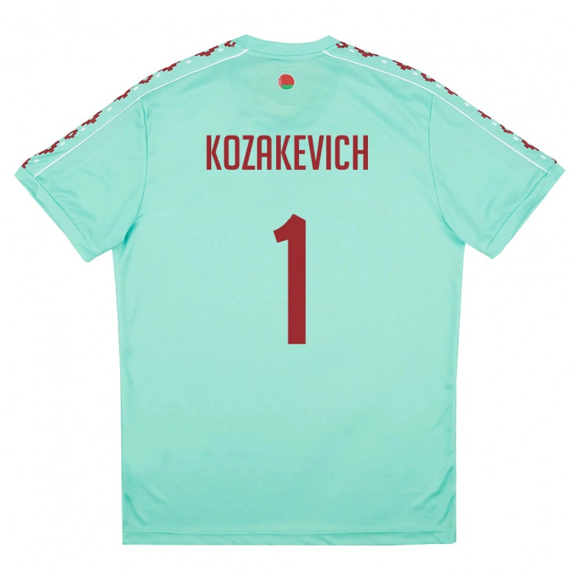 DanxenレディースベラルーシMikhail Kozakevich#1ライトグリーン バーガンディアウェイシャツ26-28ジャージーユニフォーム