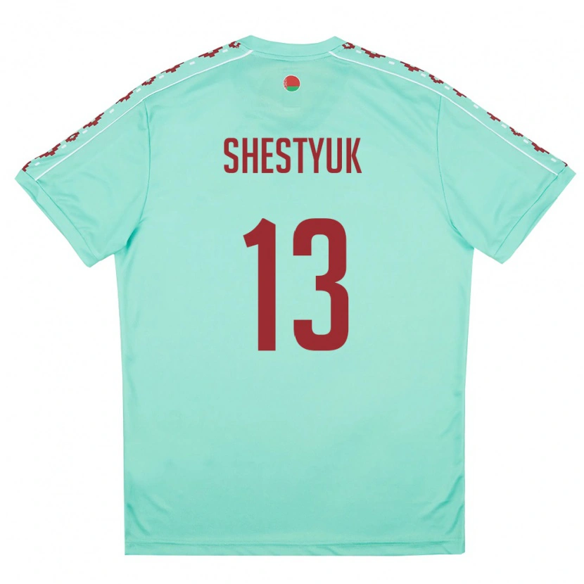 Danxenレディースベラルーシアレクサンドル・シェスチュク#13ライトグリーン バーガンディアウェイシャツ26-28ジャージーユニフォーム