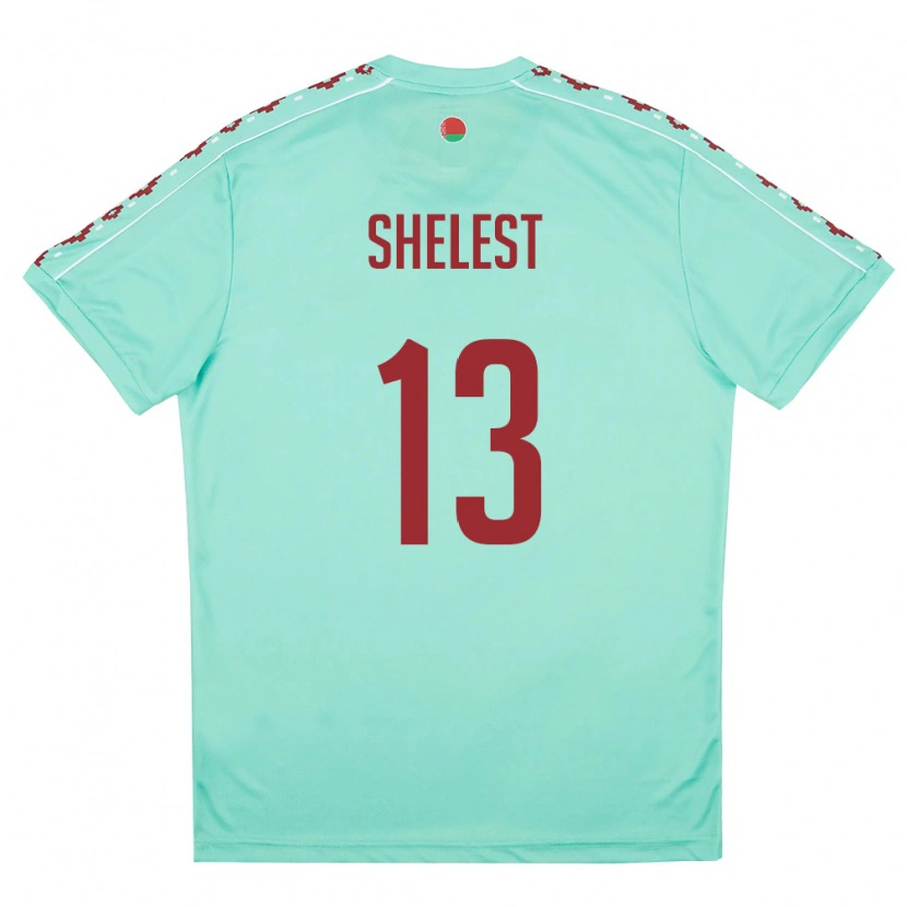 DanxenレディースベラルーシKirill Shelest#13ライトグリーン バーガンディアウェイシャツ26-28ジャージーユニフォーム