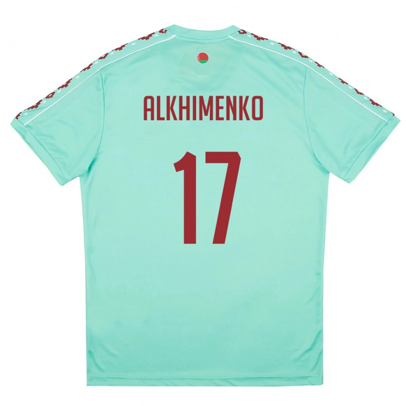 DanxenレディースベラルーシNikolay Alkhimenko#17ライトグリーン バーガンディアウェイシャツ26-28ジャージーユニフォーム
