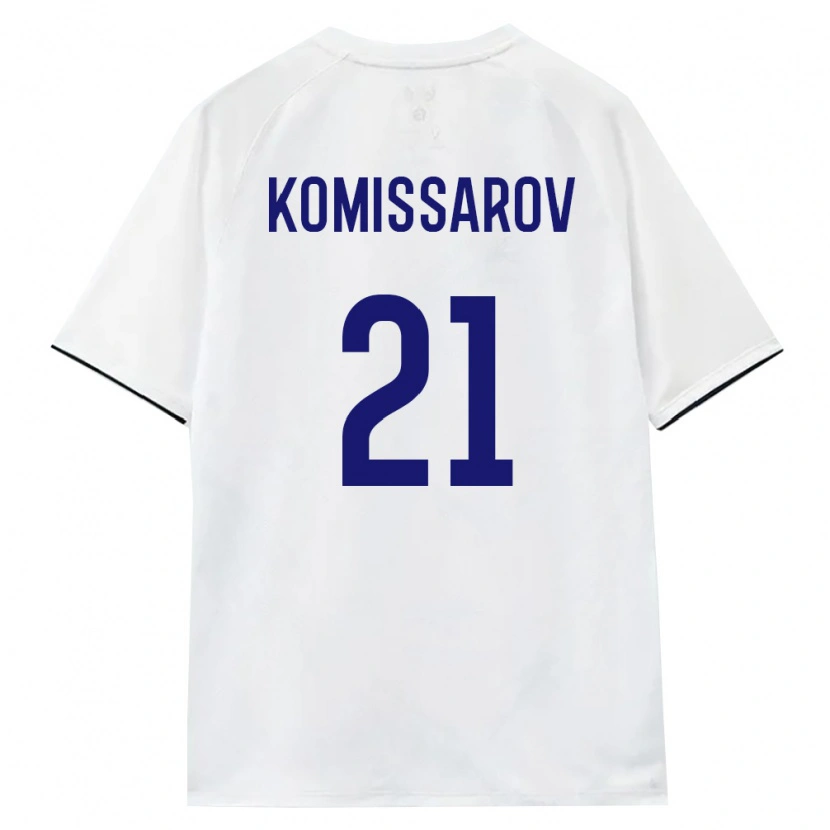 DanxenレディースロシアTimofey Komissarov#21白 茶 黒アウェイシャツ26-28ジャージーユニフォーム