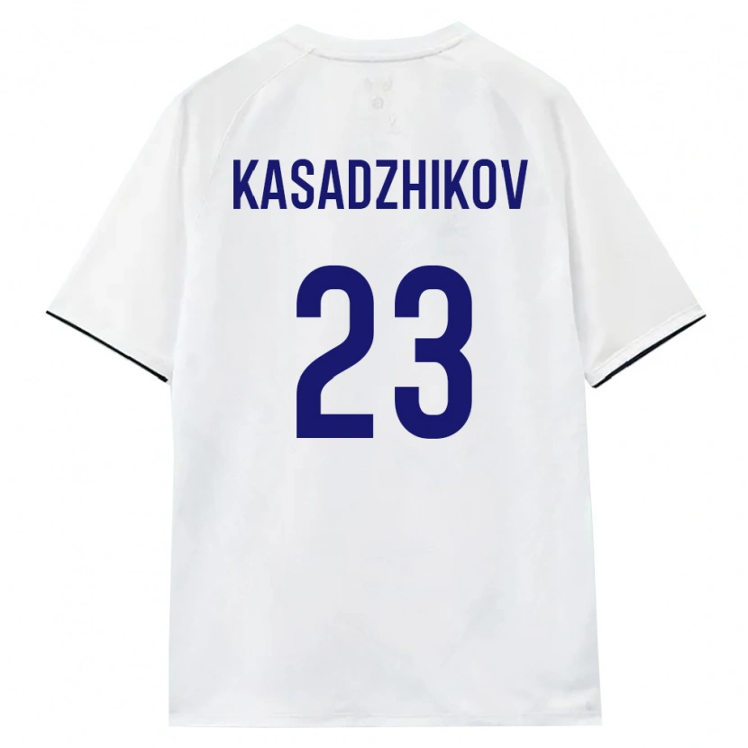 DanxenレディースロシアAndrey Kasadzhikov#23白 茶 黒アウェイシャツ26-28ジャージーユニフォーム