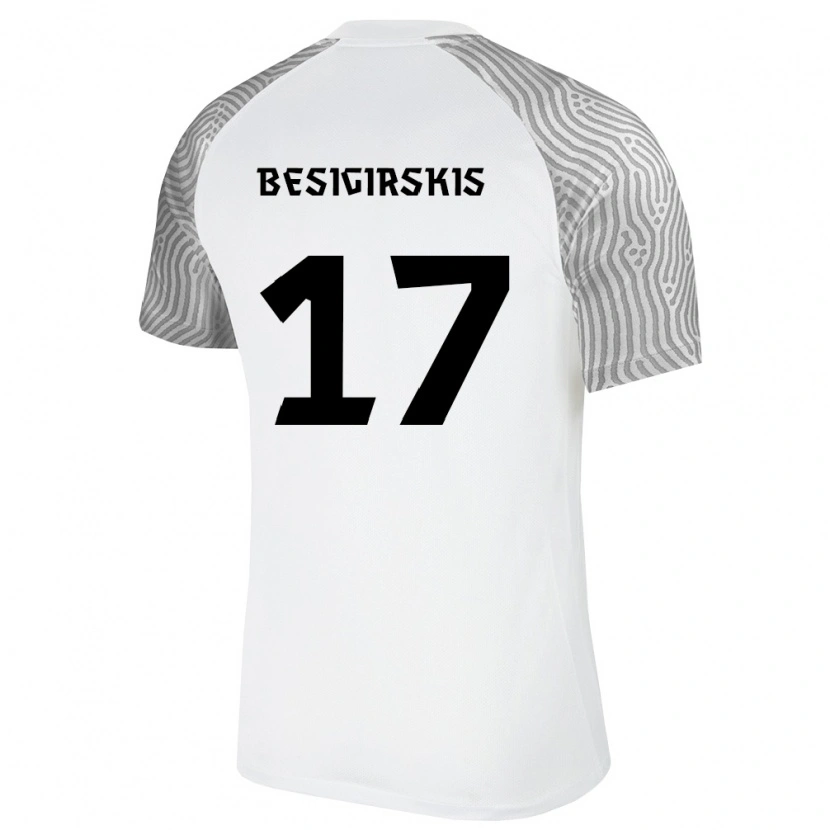 DanxenレディースエストニアArnas Besigirskis#17白 灰アウェイシャツ26-28ジャージーユニフォーム