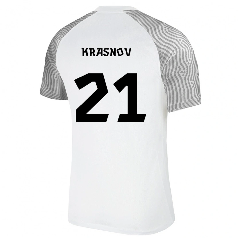 DanxenレディースエストニアIvan Krasnov#21白 灰アウェイシャツ26-28ジャージーユニフォーム