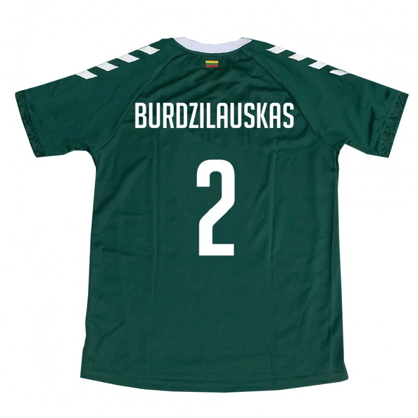 DanxenレディースリトアニアTautvydas Burdzilauskas#2ダークグリーン 白アウェイシャツ26-28ジャージーユニフォーム