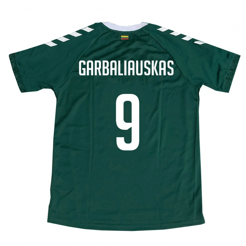 DanxenレディースリトアニアNedas Garbaliauskas#9ダークグリーン 白アウェイシャツ26-28ジャージーユニフォーム