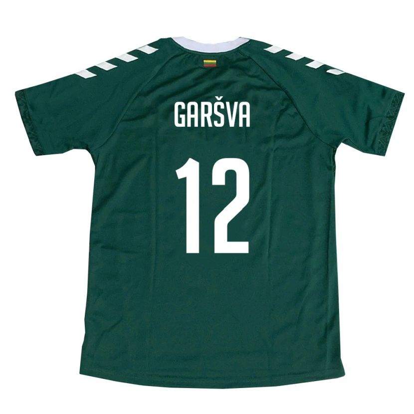 DanxenレディースリトアニアRapolas Garšva#12ダークグリーン 白アウェイシャツ26-28ジャージーユニフォーム