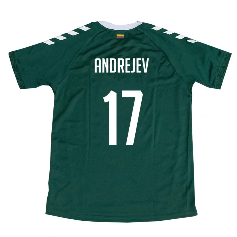 DanxenレディースリトアニアMaksim Andrejev#17ダークグリーン 白アウェイシャツ26-28ジャージーユニフォーム
