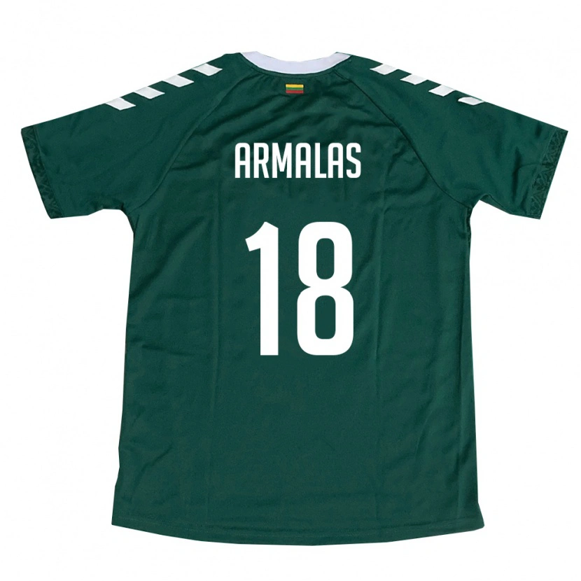 DanxenレディースリトアニアVilius Armalas#18ダークグリーン 白アウェイシャツ26-28ジャージーユニフォーム