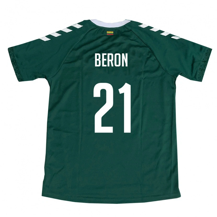 DanxenレディースリトアニアJake Beron#21ダークグリーン 白アウェイシャツ26-28ジャージーユニフォーム