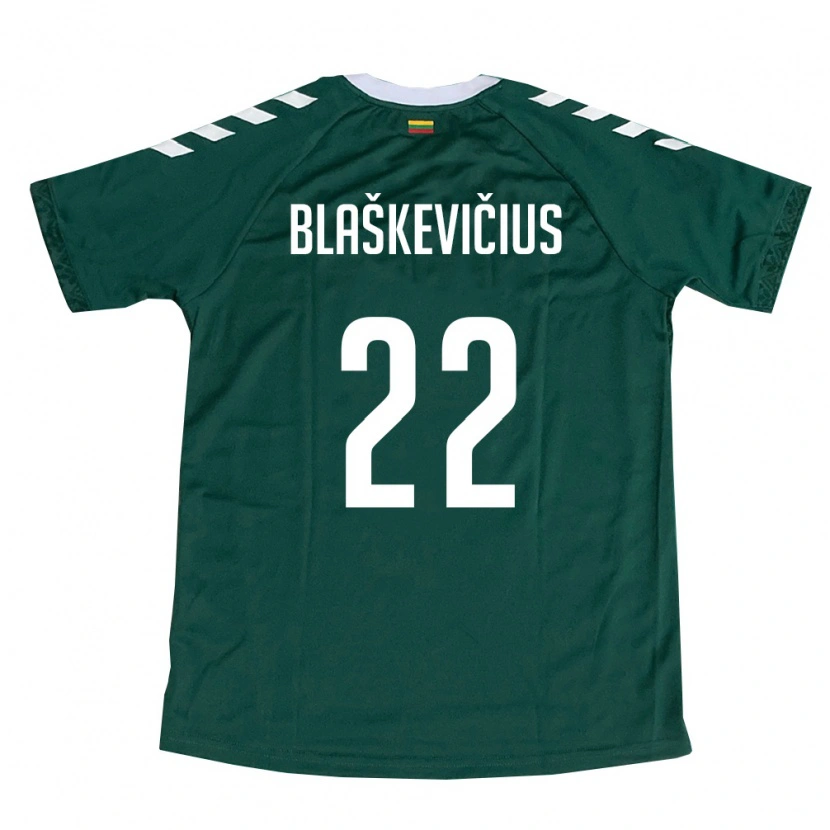 DanxenレディースリトアニアNedas Blaškevičius#22ダークグリーン 白アウェイシャツ26-28ジャージーユニフォーム