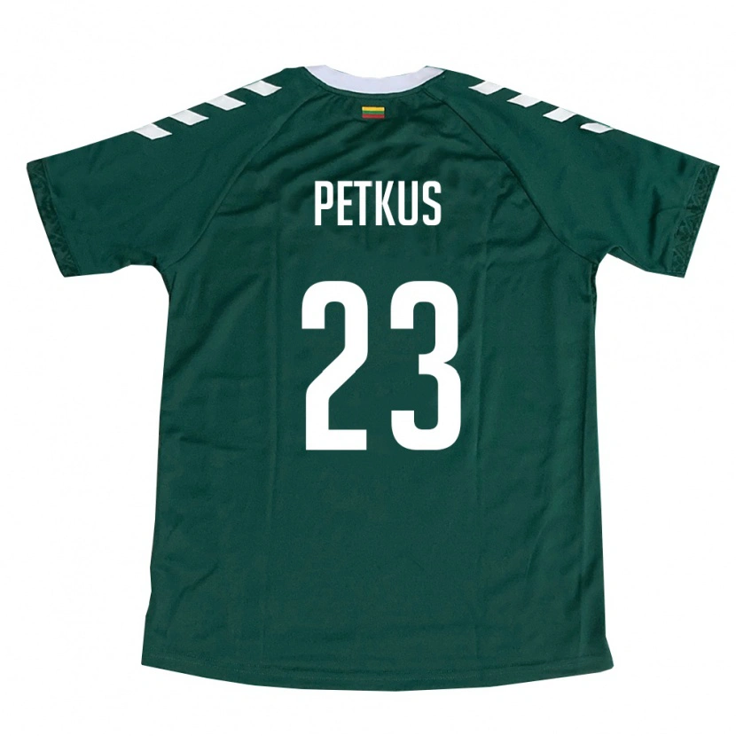 DanxenレディースリトアニアNojus Petkus#23ダークグリーン 白アウェイシャツ26-28ジャージーユニフォーム