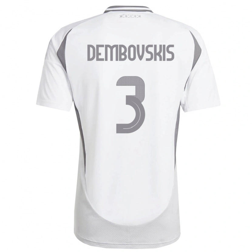 DanxenレディースラトビアMarkuss Dembovskis#3白 ダークグレーアウェイシャツ26-28ジャージーユニフォーム