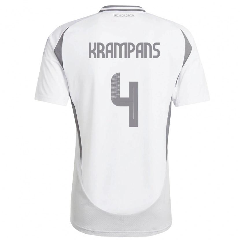 DanxenレディースラトビアOskars Krampans#4白 ダークグレーアウェイシャツ26-28ジャージーユニフォーム