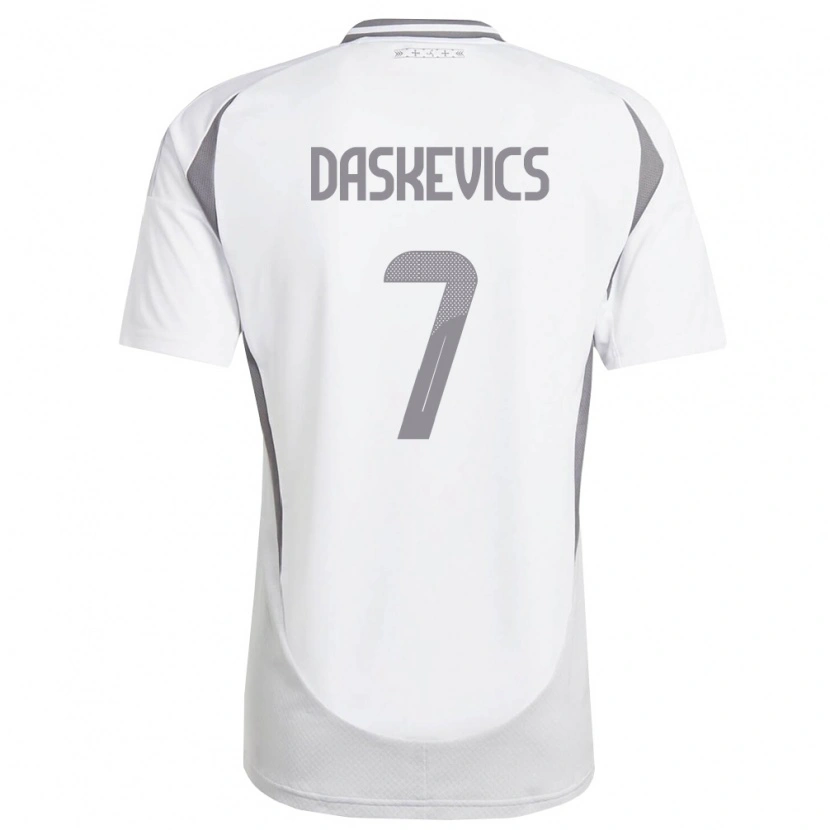 DanxenレディースラトビアEduards Daskevics#7白 ダークグレーアウェイシャツ26-28ジャージーユニフォーム