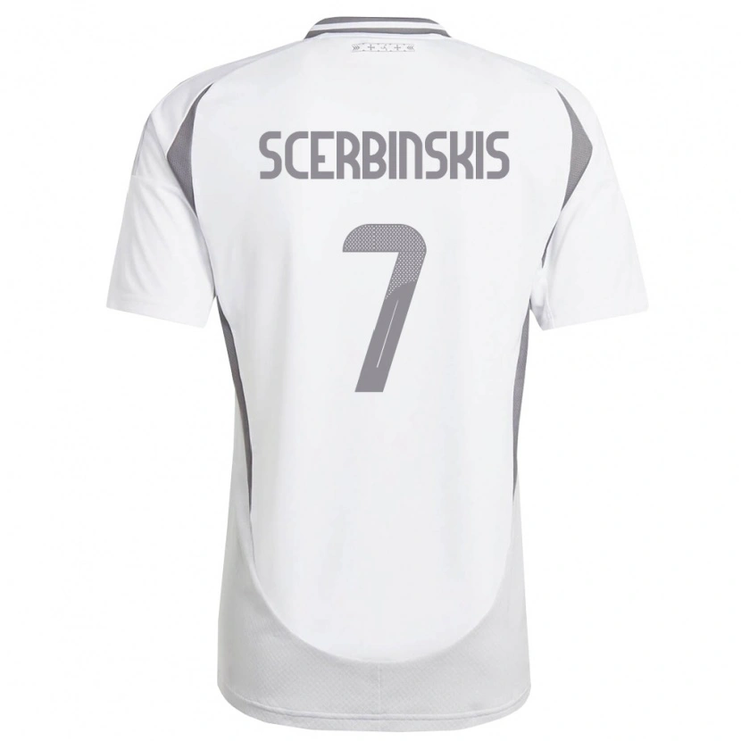 DanxenレディースラトビアAleks Scerbinskis#7白 ダークグレーアウェイシャツ26-28ジャージーユニフォーム