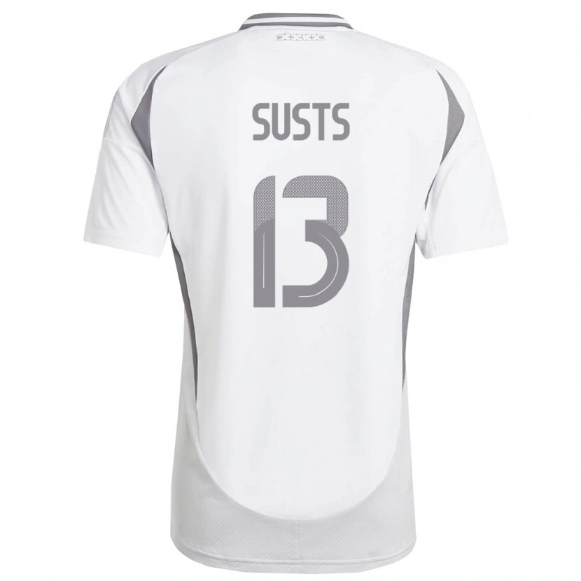 DanxenレディースラトビアMarcis Susts#13白 ダークグレーアウェイシャツ26-28ジャージーユニフォーム
