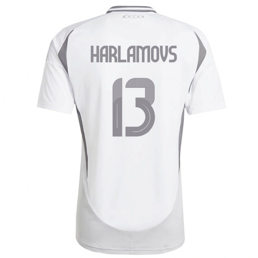 DanxenレディースラトビアIlja Harlamovs#13白 ダークグレーアウェイシャツ26-28ジャージーユニフォーム