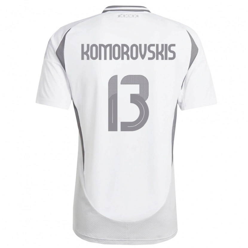 DanxenレディースラトビアEmils Komorovskis#13白 ダークグレーアウェイシャツ26-28ジャージーユニフォーム