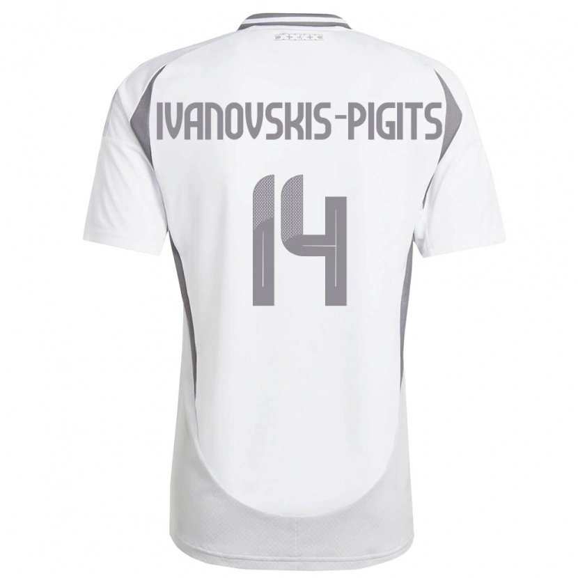 DanxenレディースラトビアErnests Ivanovskis-Pigits#14白 ダークグレーアウェイシャツ26-28ジャージーユニフォーム