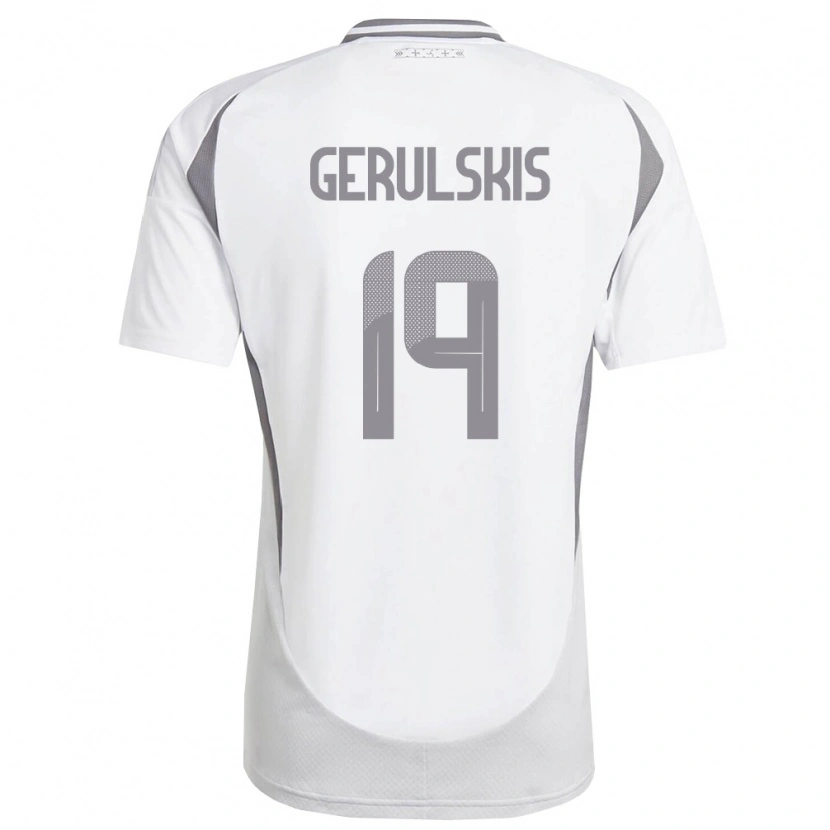 DanxenレディースラトビアGustavs Gerulskis#19白 ダークグレーアウェイシャツ26-28ジャージーユニフォーム