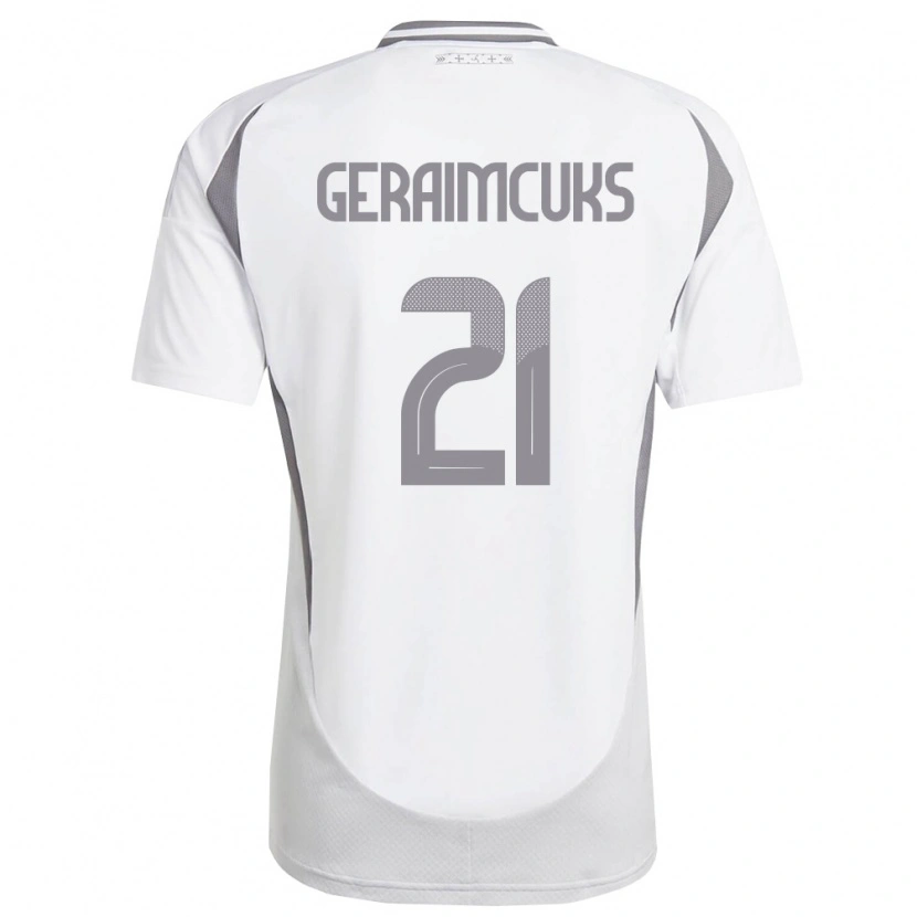 DanxenレディースラトビアMarkuss Geraimcuks#21白 ダークグレーアウェイシャツ26-28ジャージーユニフォーム