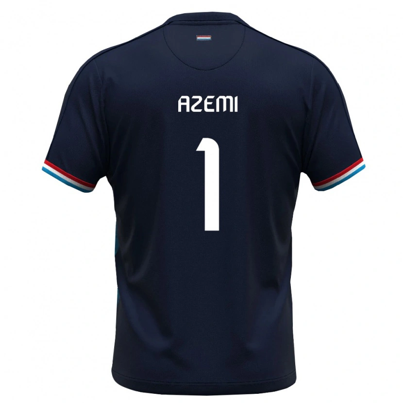 DanxenレディースルクセンブルクErmal Azemi#1ロイヤルブルー 赤アウェイシャツ26-28ジャージーユニフォーム